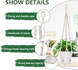 flintronic Hanging Planters Baskets Cotton Rope Macrame Plant Hanger 89CM view 3