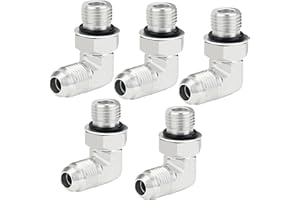 ANCIMOON 5PCS 3/8'' Hydraulic Hose Fittings 90 Degree, 3/8’’ JIC to #6 SAE/ORB Male