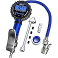 Digital Tire Pressure Gauge with Inflator, Improved Leaks Protection, 200PSI Air Chuck with Pressure Gauge and Air Compressor Accessories, Extended Hose with 360° Air Chuck Quick Connect (Blue)
