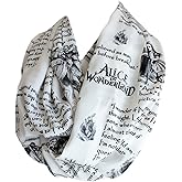 Etwoa Lewis Carroll Alice in Wonderland Book Scarf Quotes White Infinity Scarf