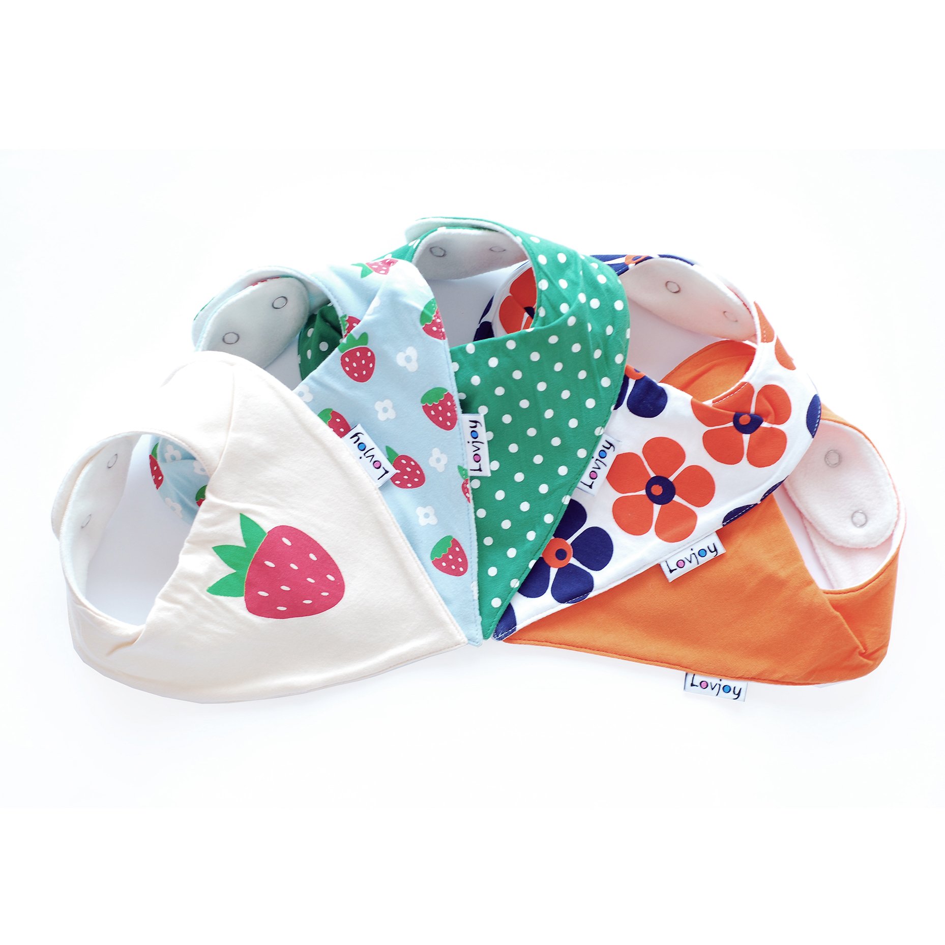 Lovjoy Bandana Dribble bibs, Super Absorbent & Soft for Teething Babies. Fits Newborn to 3 years. Trendy Designs to mix and match with every outfit,. Best Baby Gift, 5 PACK (VERY BERRY)