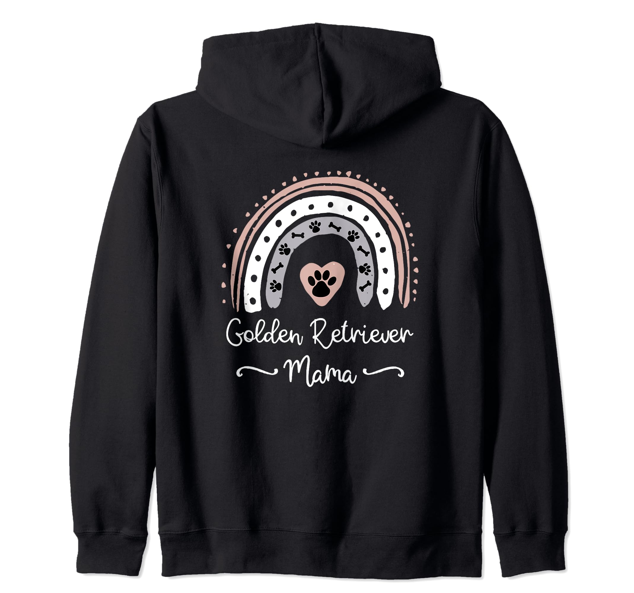 Golden Retriever Mama / Dog Mom Quote Pink Rainbow Cute Paw Zip Hoodie