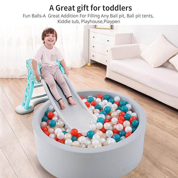 HEOPEIS SOFT PLASTIC BALL PIT BALLS, 100 200 500PCS PLASTIC BALLS FOR KIDS, CRUSH PROOF STRESS BALLS FOR BABY TODDLER BALL PITS PLAY TENT, POOL,BIRTHDAY PARTY DECORATION