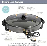 Quest 40cm Multi-Function Electric Frying Pan with Lid 240C Temp view 2