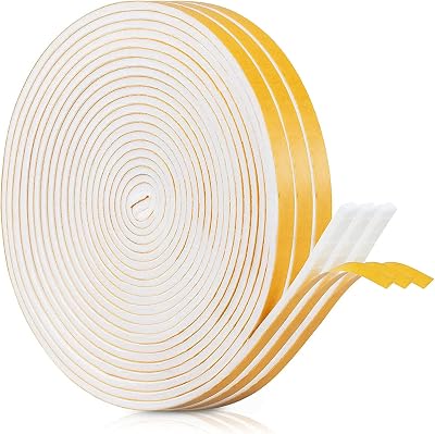 UPSEN Adhesive Weather Stripping Foam Tape 6mm x 3mm x 18m