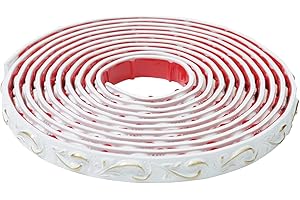 JSIWOTH 16.4 Ft Flexible Peel and Stick Trim, Waterproof Molding Trim for Mirror Frame Cabinet Wall Edge Home Decor, Self Adhesive Trim White & Gold