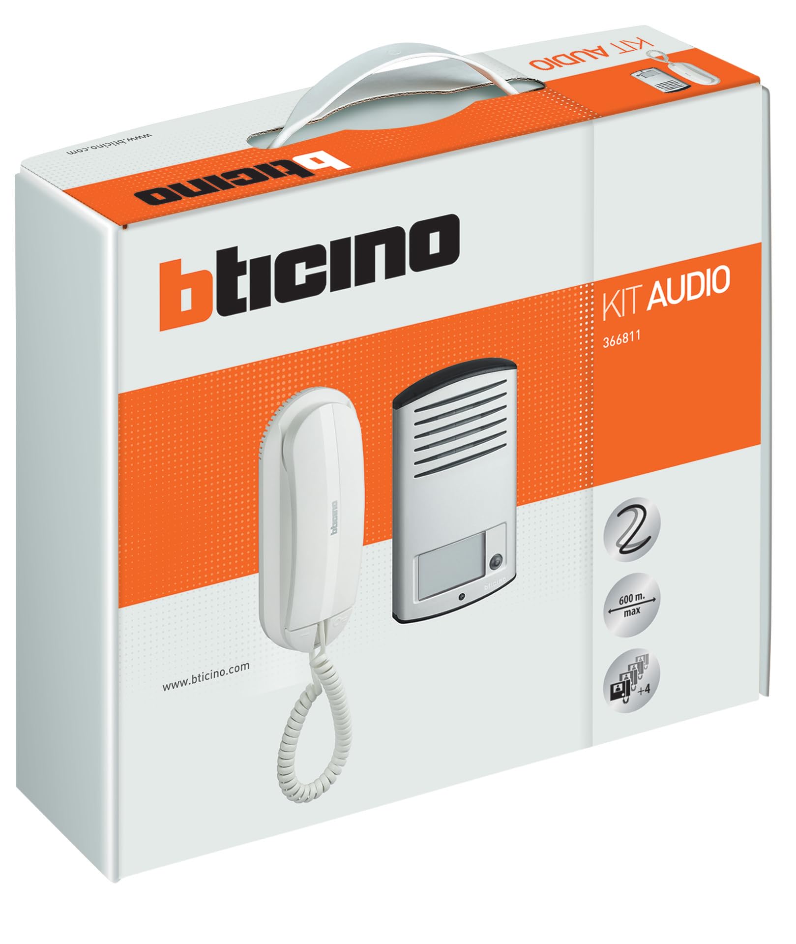 Bticino 366811 Linea 2000 one way audio door entry kit with Sprint L2 handset, Grau
