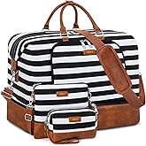 Travel Weekender Bag for Women, 21" Overnight Bag with Shoe Compartment 50L Large Travel Duffel Bag Carry On Tote for Weekend, Overnight, Business Trips, Water Resistant