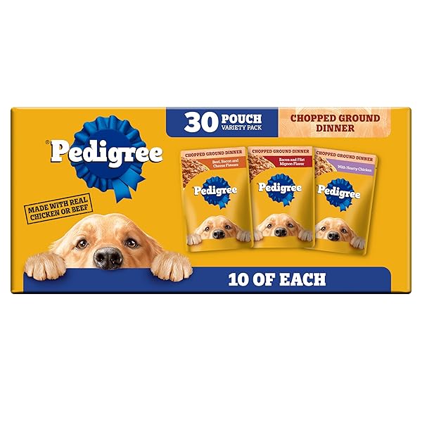 PEDIGREE CHOPPED GROUND DINNER WET DOG FOOD POUCHES...