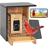Birdfy Smart Bird Feeder with Camera, High-End Bamboo, Solar Powered, 2K HD Live Stream, Auto Capture Birds & Notify in Time, AI Recognition, Ideal Present for Bird-Watching&Learning