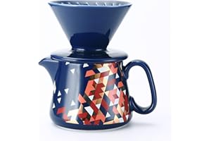 Polydremio Pour Over Coffee Maker, Ceramic Coffee dripper with 100 pcs Size 02 Paper Filter, Ceramic coffee Server with Lid, 
