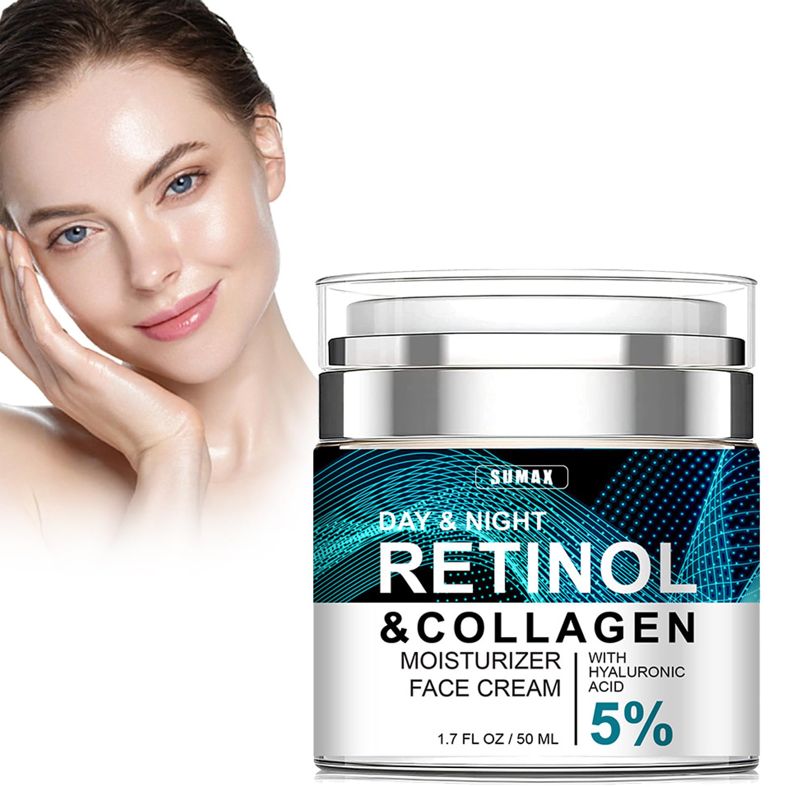 Retinol cream moisturizer for face and eyes, regenerating anti-aging and firming cream, anti-aging face cream combats visible signs of skin aging