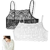 SZMUHLNY Women's Modesty Panel Lace Cleavage Cover Up Mock Camisole for Low Neckline Bra Covers Cleavage