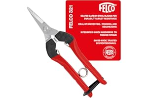Felco F321 Pruning Snips – 7" Swiss-Made Garden Clippers with Curved Blade & Rounded Tip | Pruning Shears for Gardening | Gar