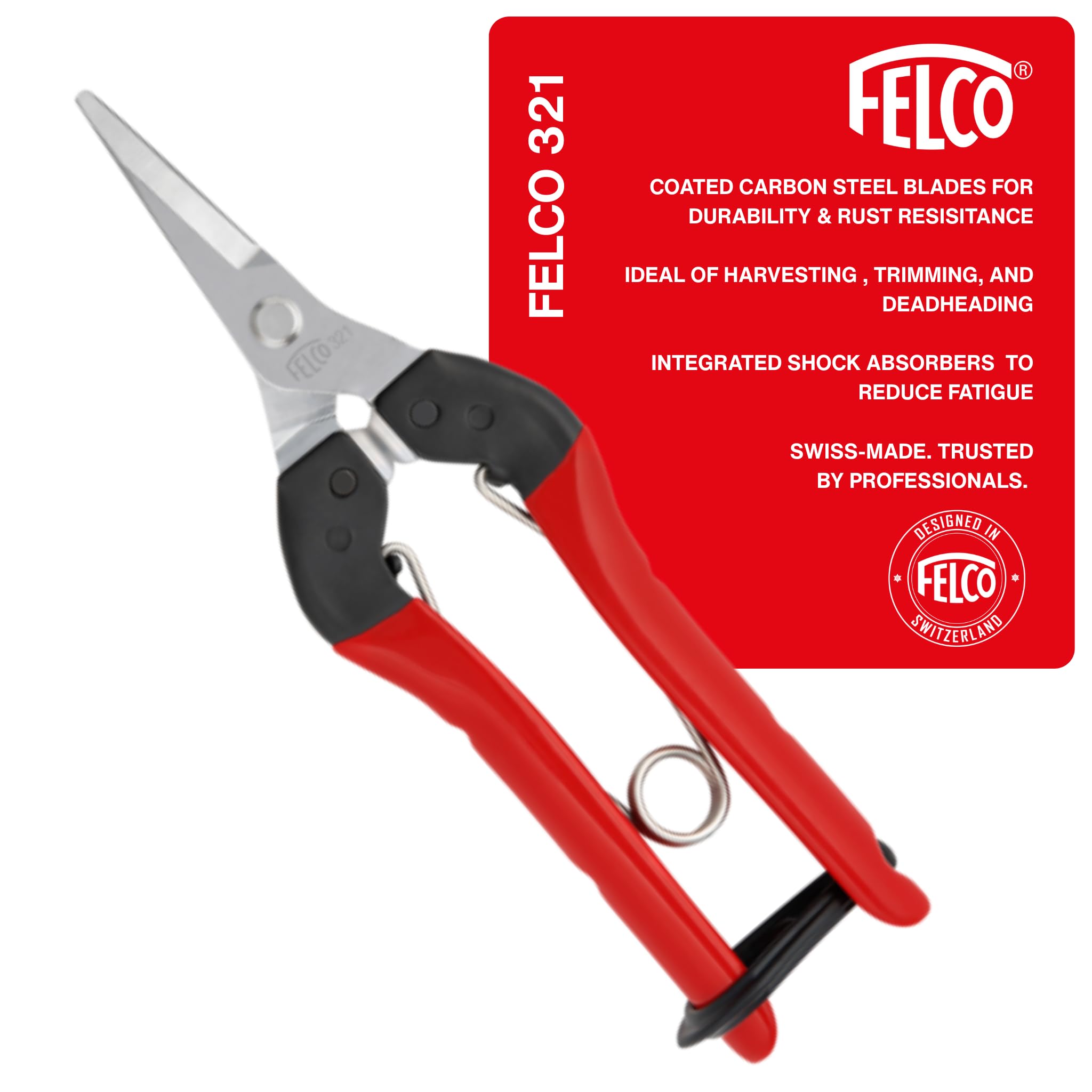 FELCO Model 321 Snips,35mm Straight Chrome Coated Snipping Blade Olive Grove Vineyard Floristry Gardening Horticulture Bonsai Topiary Made in Japan