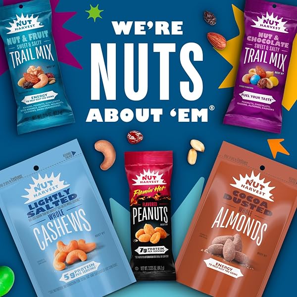 NUT HARVEST FLAVORED PEANUTS, SWEET & TANGY BBQ, 5.5 OZ BAGS, (6 PACK), 7G PROTEIN PER SERVING