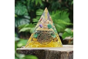 BIVGEM Orgone Pyramid Healing Crystal Manifesting Wealth (Golden Multicolor - Money Magnet)