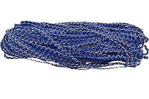 MONIDOOR Rick Rack Trim 5mm 45 Yards Wave Bending Fringe Trim for Sewing Accessories Craft Clothing (1424 Blue Silver)