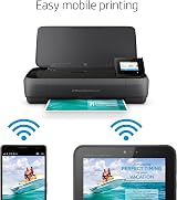 HP OfficeJet 250 Mobile Printer Black and White - 10-Page ADF Build-in Battery view 4