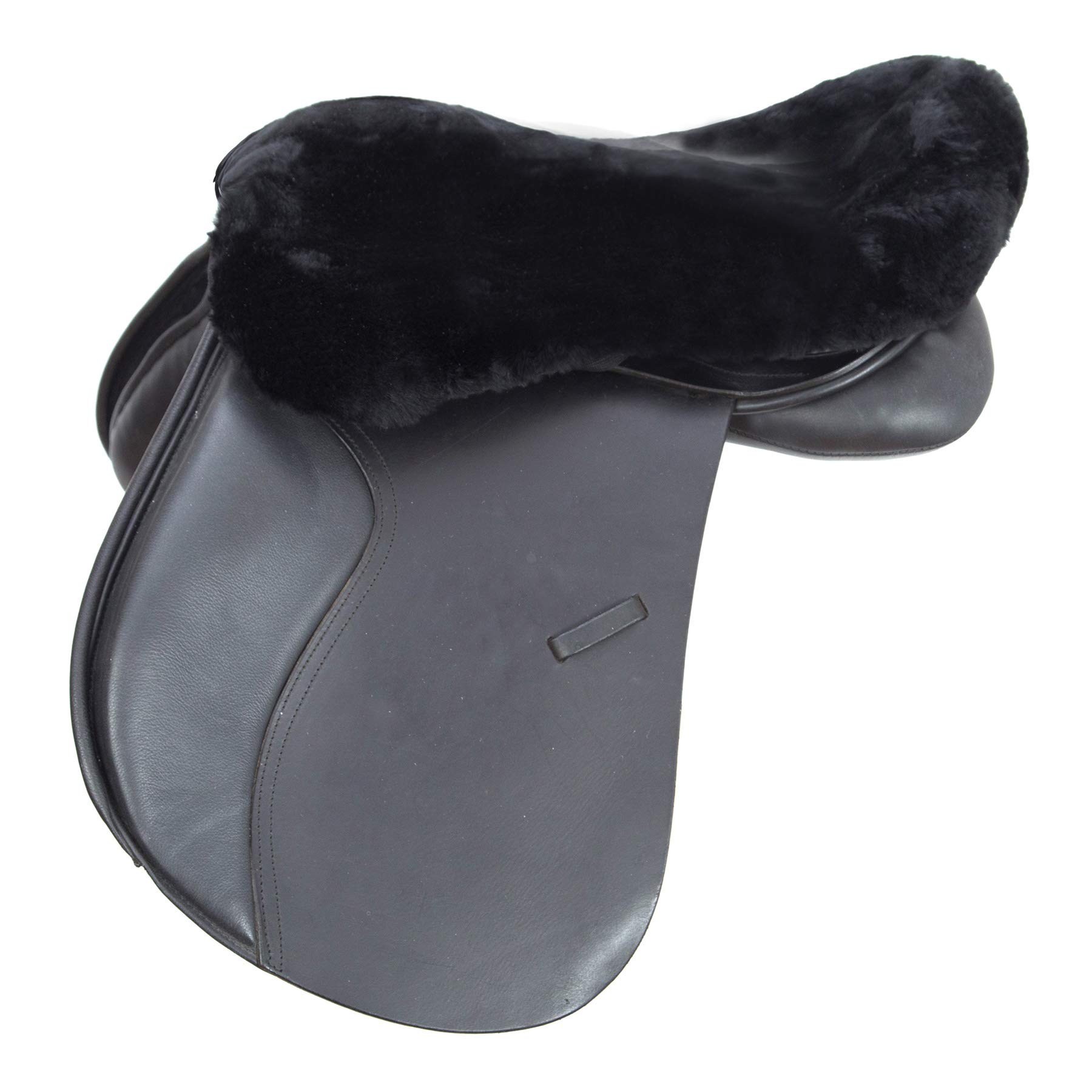 Merauno Sheep wool Horse Saddle Seat Saver Lamb wool Horse English Saddle Seat Cover Black