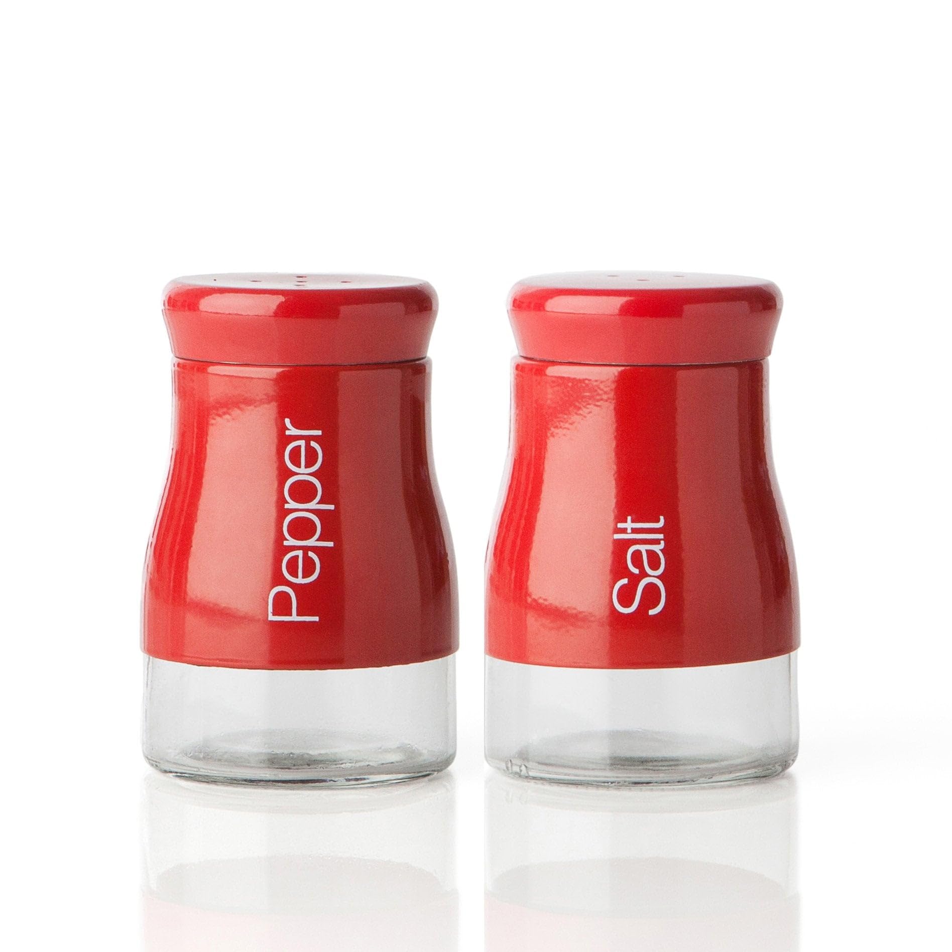 sabichi Salt and Pepper Set, Glass, Red