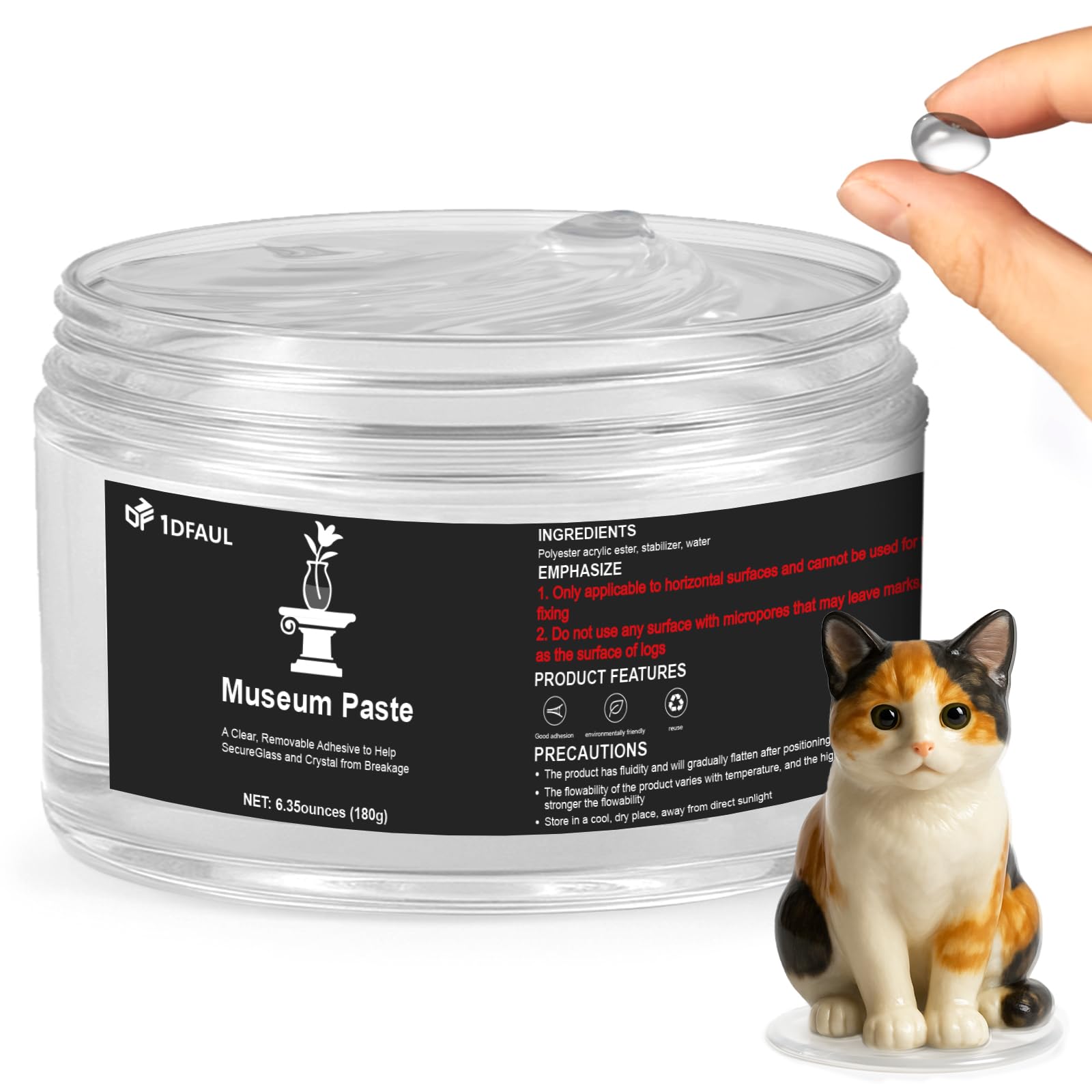 Photo 1 of 1DFAUL 6.35 oz Exhibits Gel for Museum, Removable Clear Museum Paste Putty Wax, Reusable & No Residue, Fixed Collection Artifacts and Decorations to Prevent Vibration, Falling