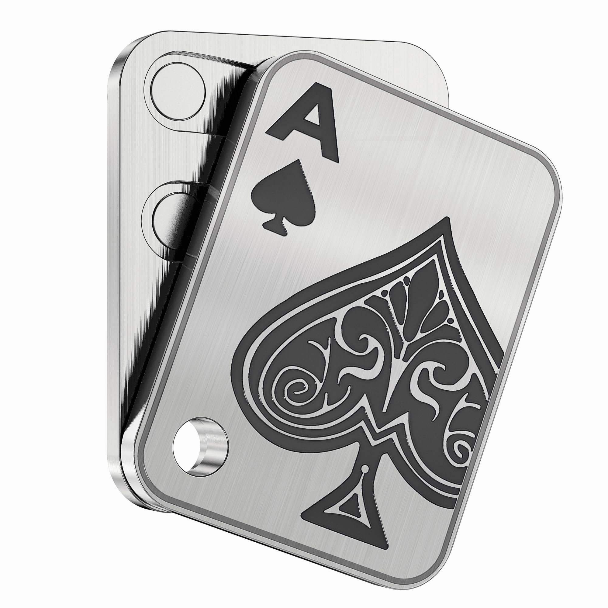 Photo 1 of Metal Fidget Toys Adults EDC Fidget Slider Poker Push Card Magnetic Toys for Adults for Anxiety and Stress Relieve Autism ADHD Cool Gadgets for Desk-Poker A Silver