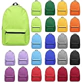 Entallor 24 Pack Backpacks Bulk Classic Student Bookbags 17 Inch Heavy Duty Backpacks for School Stadium Events Work Outdoor Travel, 12 Assorted Colors