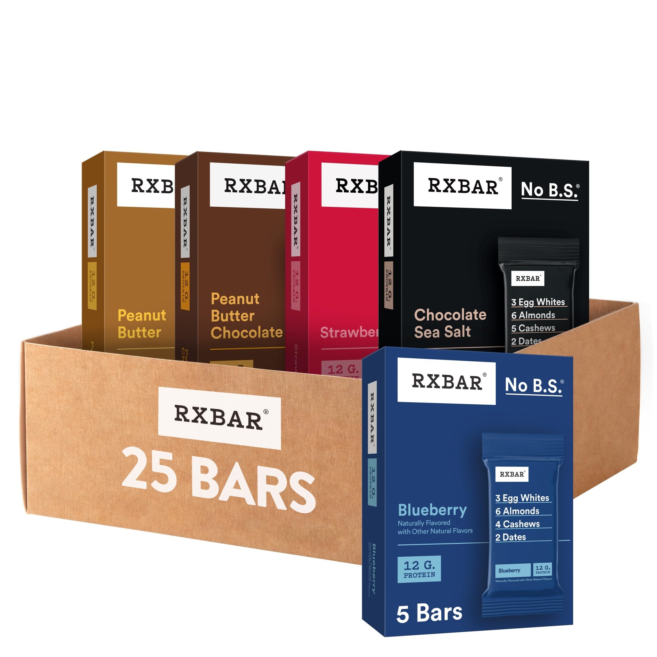 RXBAR Protein Bars, Snack Bars, Variety Pack (5 Boxes, 25 Count) Image