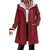 Zeagoo Womens Waterproof Raincoat Lightweight Rain Jacket Women Long Hooded Trench Coats Outdoor Windbreaker Travel Jacket