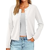 PRETTYGARDEN Long Sleeve Cardigan Sweaters for Women Lightweight Scalloped Ribbed Knit Sweater Women Spring Clothes 2026