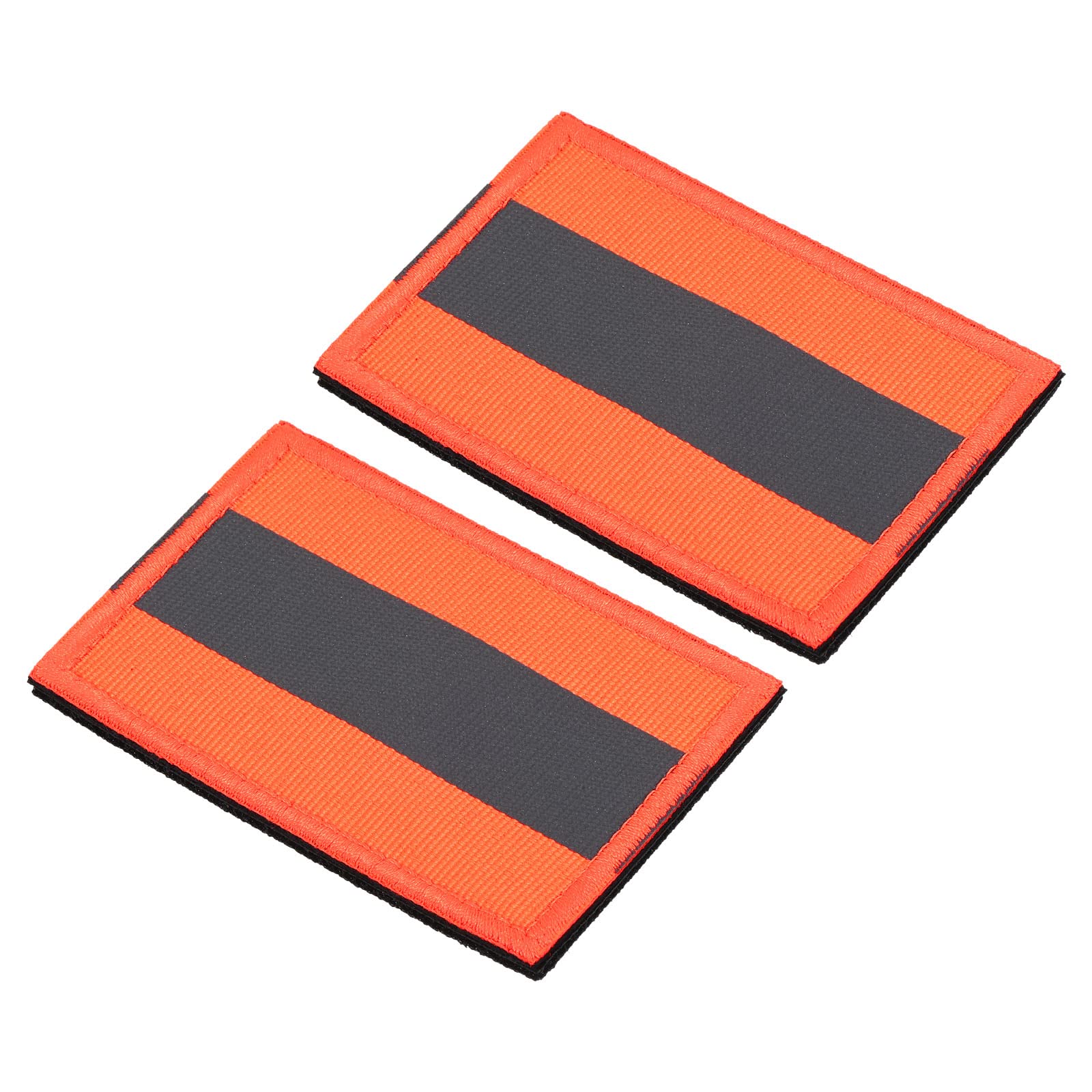 PATIKIL Reflective Patch 2x3, 2 Pcs Hook and Loop Fastener Safety Appliques for Night Sportsperson Worker Hiker, Orange