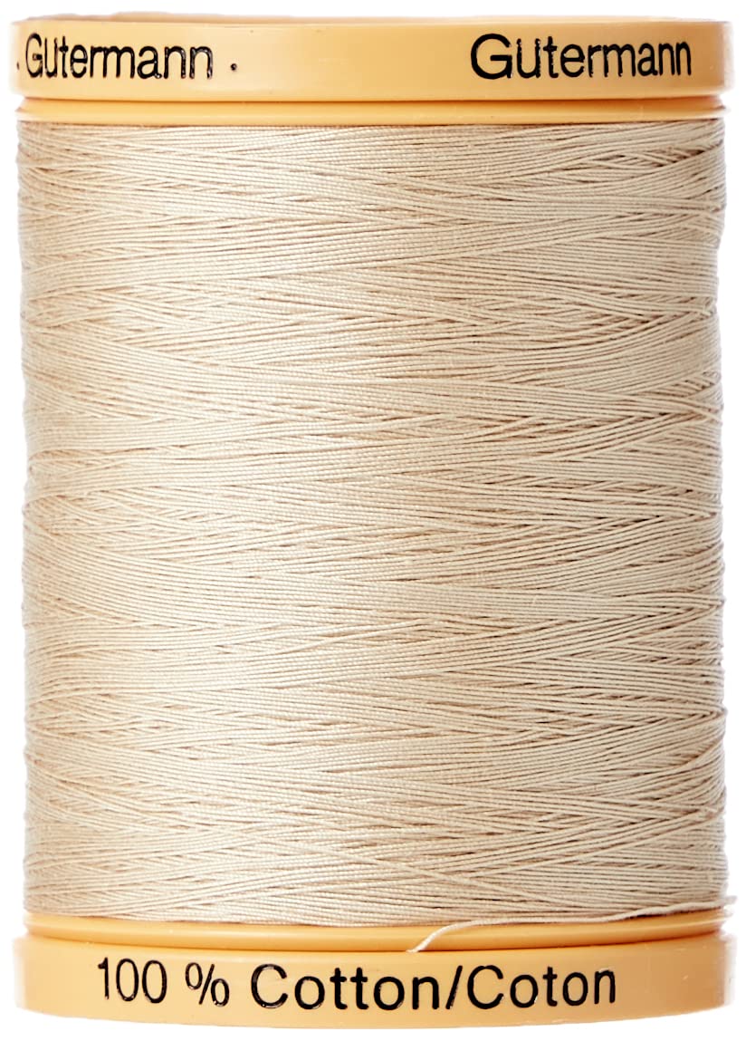 Gutermann 800m/875 yd Natural Cotton Thread Solids, Burlap Beige, 800C-927