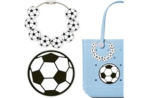 CTOHN Charms for Bogg Bag, 2pcs Soccer Decoration Charm Accessories for Rubber Tote Handbag Beach Bag