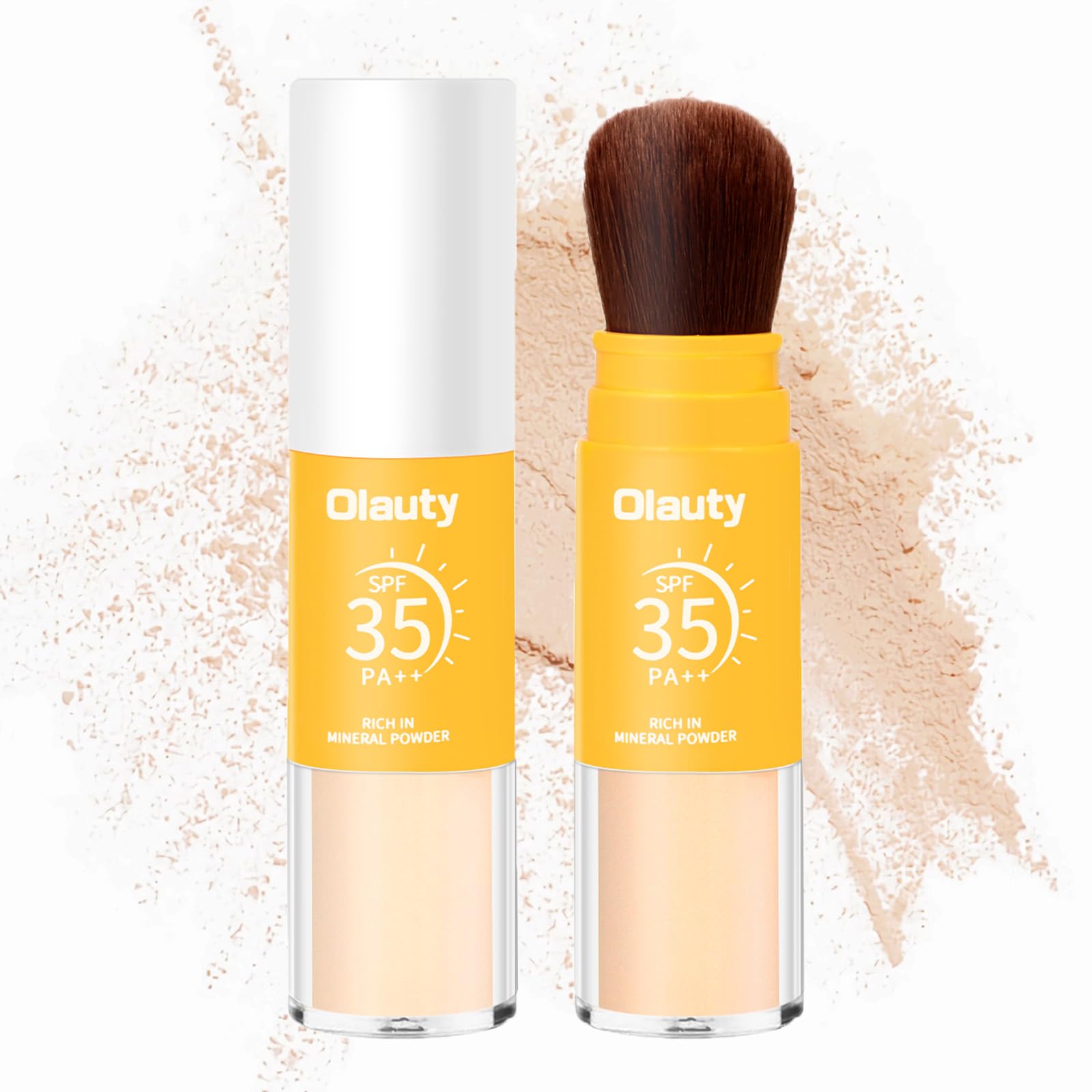 Photo 1 of Mineral Hair Sunscreen Setting Powder, SPF 35, Matte Oil Control Mineral Brush on Sunscreen Powder for Face & Scalp, Natural Loose Setting Face Powder, Lasting Lightweight Breathable (02# Medium, 8g)