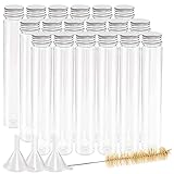 DEPEPE 18pcs 115ml Clear Flat Plastic Test Tubes