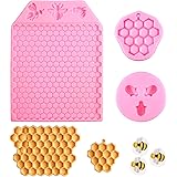 3 Packs 7 Cavity Bumble Bee Silicone Mold Honeycomb Bees Silicone Chocolate Molds Silicone Bee Fondant Mold Beehive Silicone 