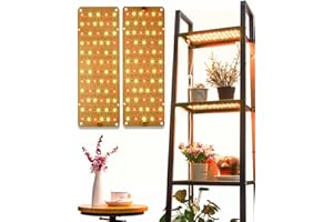 DOMMIA Grow Light, 20W Ultra-Thin Panel Grow Lights for Indoor Plants, High PPFD Full Spectrum, Dimmable, 6/12/16H Timer Auto on/Off, Suitable for Indoor Growing, Warm White 1-Pack