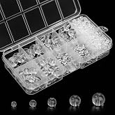 Gocelyn 476PCS Clear Crystal Round Glass Beads for Jewelry Making, Transparent Glass Spacer Loose Beads for Crafts Bracelets Necklaces Charms Pendants Gifts Presents Friendship