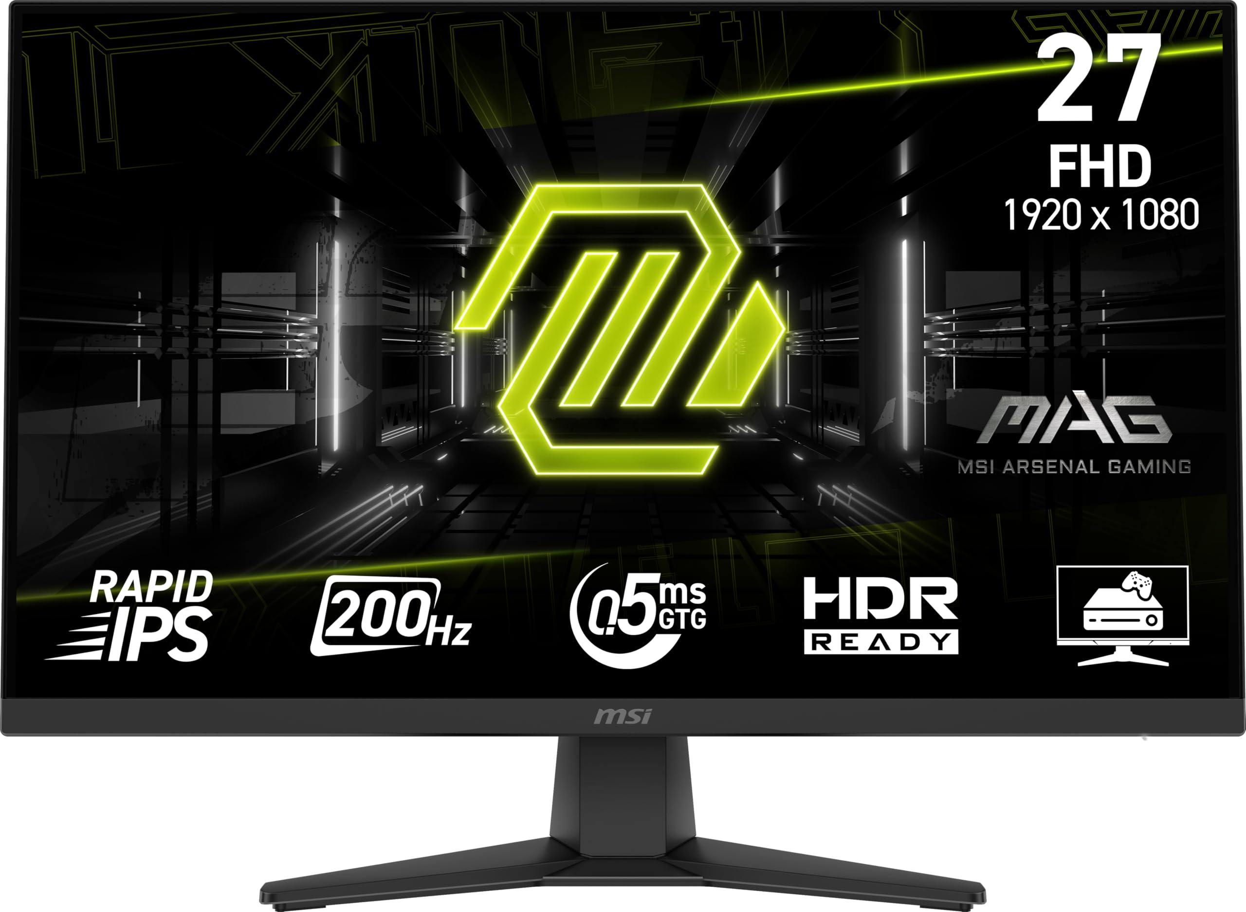 Photo 1 of msi MAG 272F 27-inch 1920 x 1080 (FHD) Gaming Office Monitor, 200Hz, Adaptive Sync, HDR Ready, HDMI, VGA Port, VESA Mountable, Tilt, 4-Side Slim Bezel,0.5ms, Black
