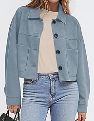 PRETTYGARDEN Women's Faux Suede Cropped Jacket