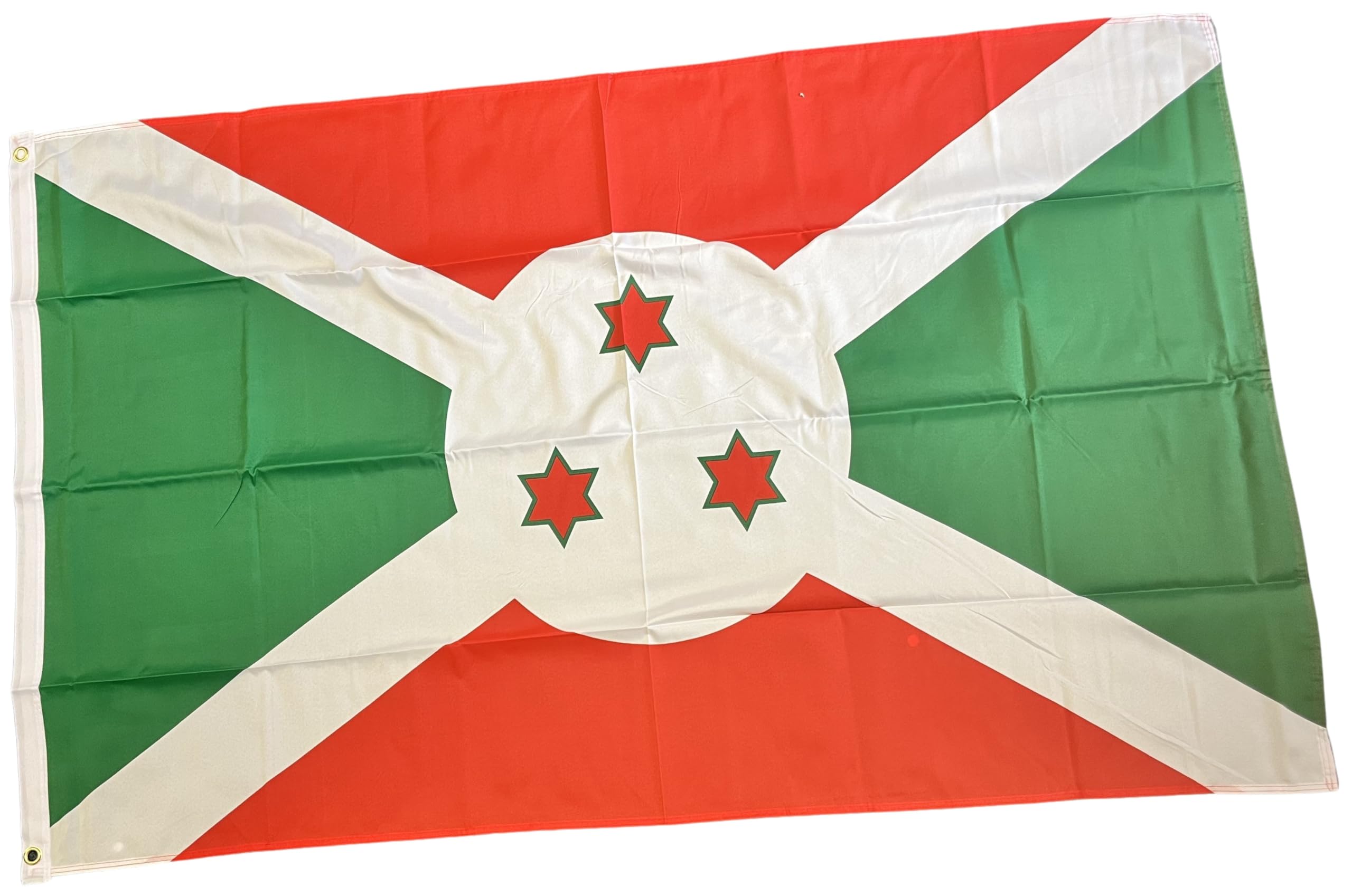NWFlags Burundi Flag 5ft x 3ft 75d Premium Polyester Suitable For Flagpoles | Strong Polyester 5x3 foot material Burundi flag with Eyelets