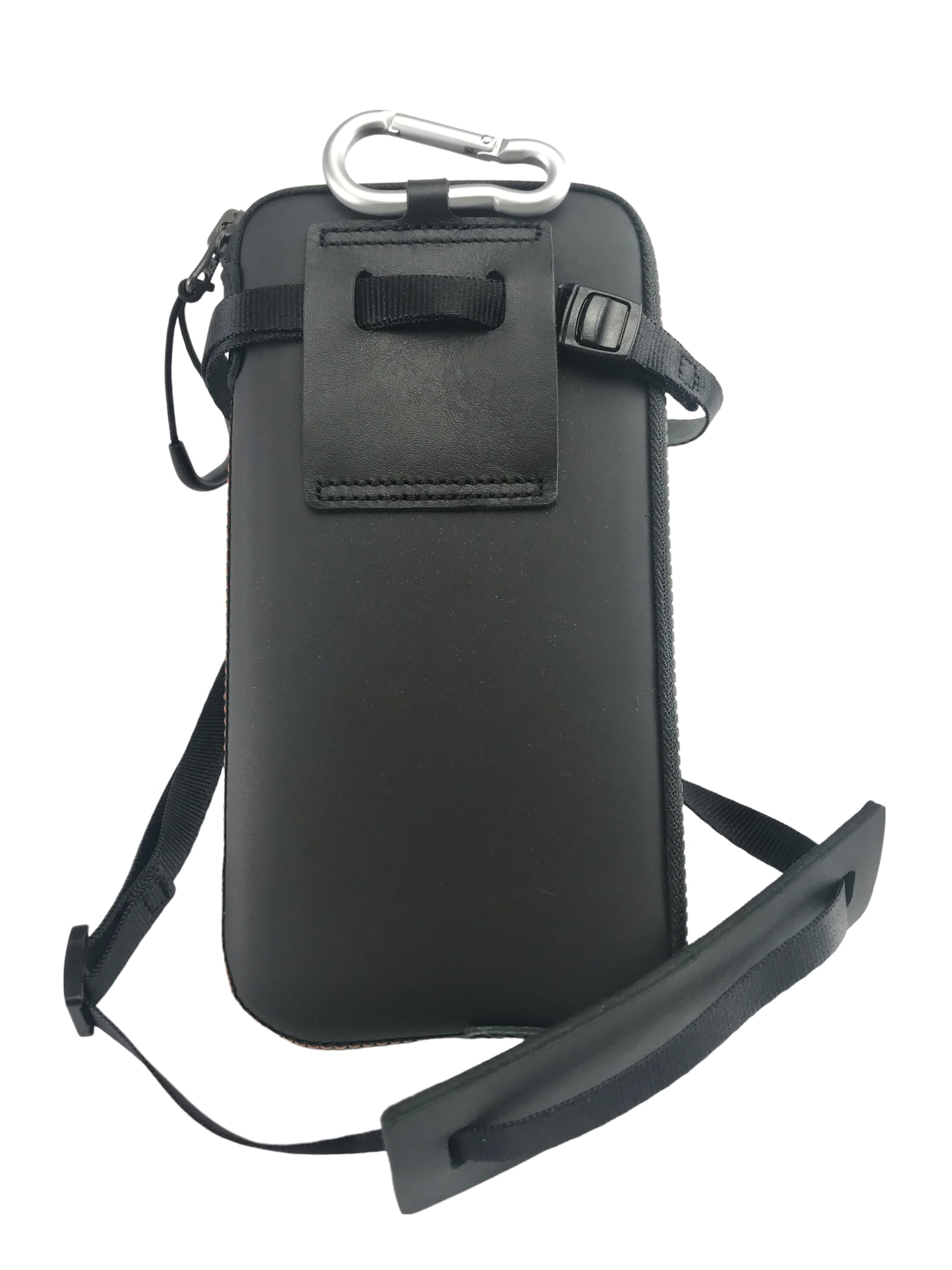 OneJoy Crossbody Phone Pouch with Clip on, Lightweight Neoprene Cell Phone Bag with Smooth Zipper, Inner Pocket & Strap, Fits Phones up to 6.3 inch [ Carbon ]