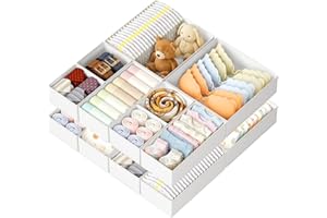 DIMJ Drawer Organizers Clothes Dresser Organizer - 12 Pack Fabric Multi-Scene Closet Dividers Storage Organization, Foldable 