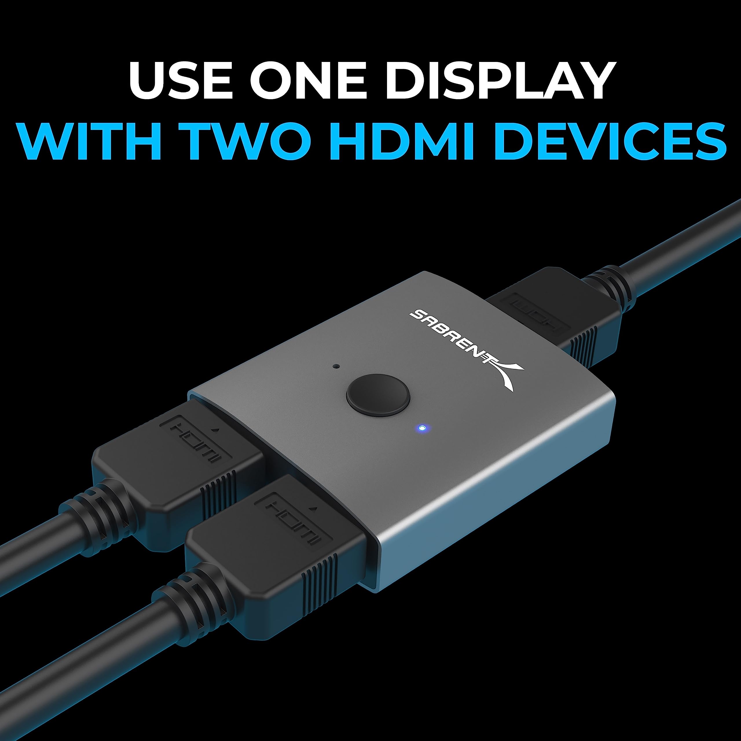 SABRENT HDMI Switch 2 in 1 Out or 1 in 2 Out, 4K@60Hz Bidirectional HDMI Switcher, Supports HDR 3D Dolby, No External Power, Compatible with Laptop PC Xbox PS5 PS4 Projector Monitor TV (DA-HSW2)