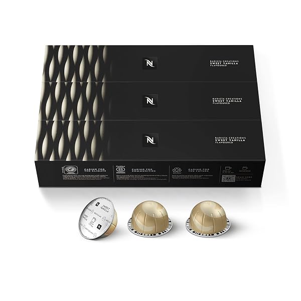 NESPRESSO CAPSULES VERTUO, SWEET VANILLA, MEDIUM ROAST COFFEE, 30 COUNT COFFEE PODS, BREWS 7.8OZ.