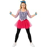 fun shack 80s Tutu Costume For Women Pink, 1980s Costume, Retro Party Outfit, Vintage Dress For 80s Theme Events, One Size