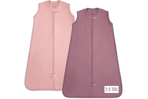 Mama Cheetah Gigoteuse pour bébé 0,5 TOG, couverture portable en coton bio avec fermeture éclair bidirectionnelle, gigoteuse 