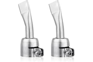 SWIGRANCE Hot Air Welding Nozzles 20mm Mouth Width 2Pcs/Set, Stainless Steel Narrow Flat Welding Tip Nozzle Replacement for H