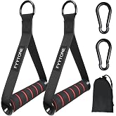 FYYTONE Exercise Handles for Cable Machine, Replacement Handle | for Gym Equipment Attachments, Heavy Duty Resistance Bands with 2 Carabiners for Pull Down Workout, Strength Trainer